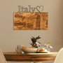Wallity Escultura de pared I Love You Italy en Negro y Nogal